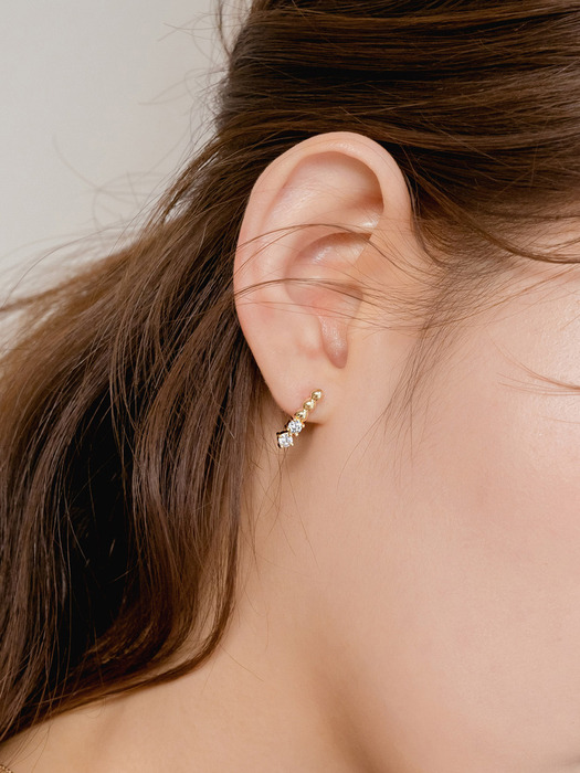 falling star bead earrings (14k gold)