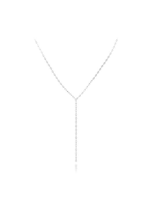 Twinkle Y line Silver Necklace_NECKLACE(silver)