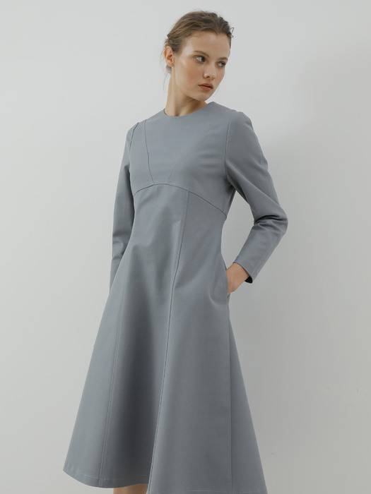 Stitch midi-dress_Blue