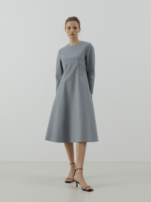 Stitch midi-dress_Blue