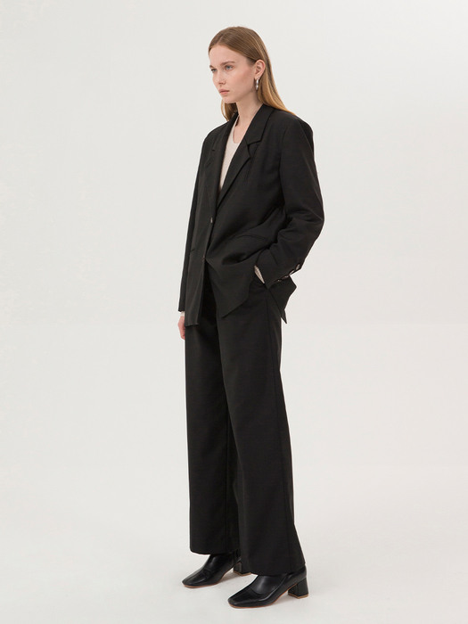 Straight Wide Pants - Black