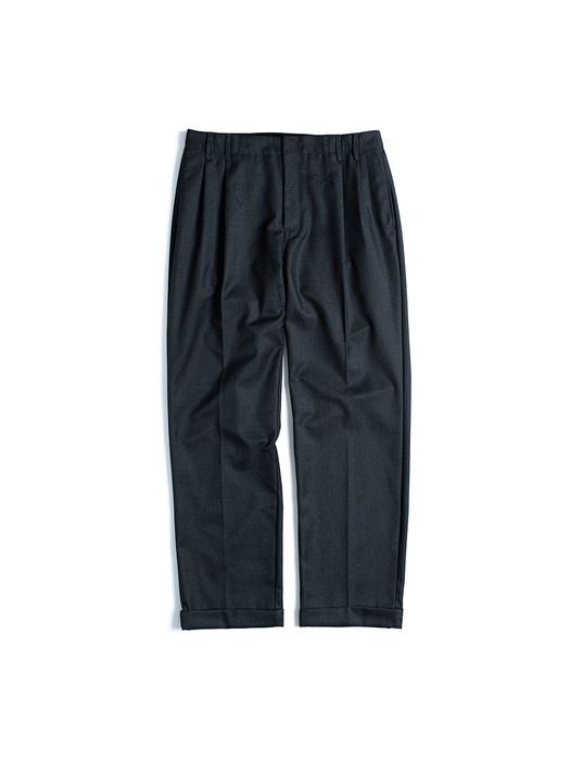 TWO TUCK WIDE PANTS / CHARCOAL