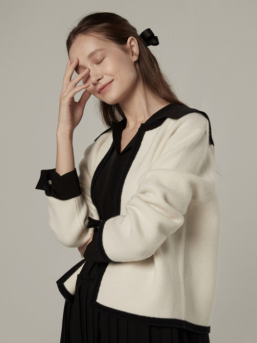 [EXCLUSIVE] Cashmere blended knit cardigan - Ivory