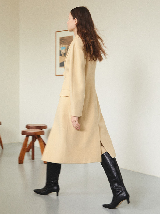 VASE WOOL COAT [CREAM]