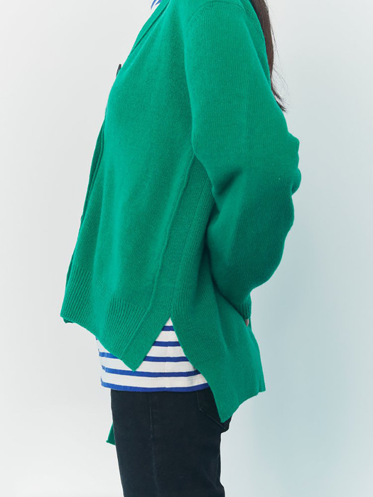 Signature Vneck Knit Cardigan - Green (KE0X5AM01M)