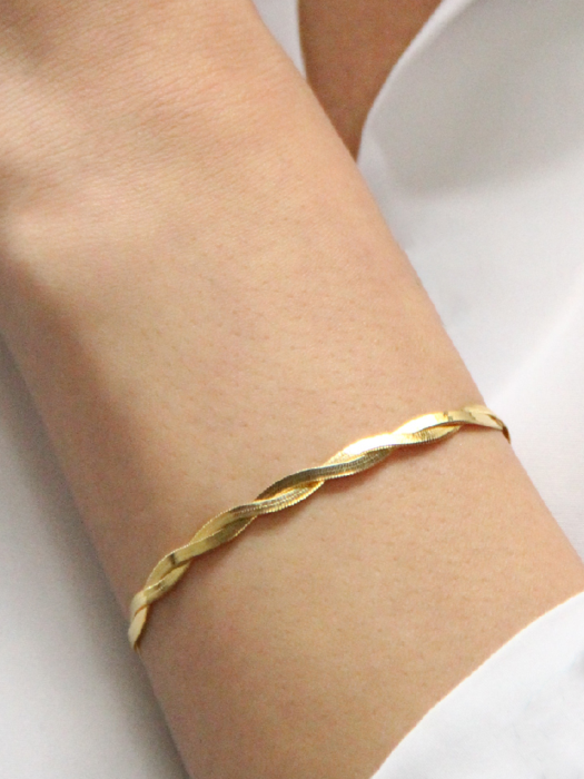 [Silver925] LU73 Twisted line bracelet