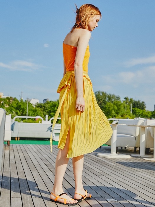 [리퍼브]Multi Layer Pleats Skirts_Yellow