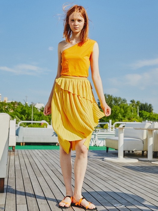 [리퍼브]Multi Layer Pleats Skirts_Yellow