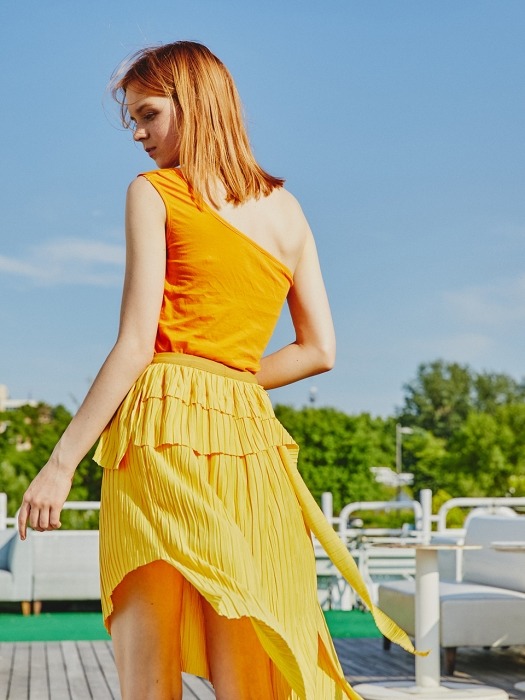 [리퍼브]Multi Layer Pleats Skirts_Yellow