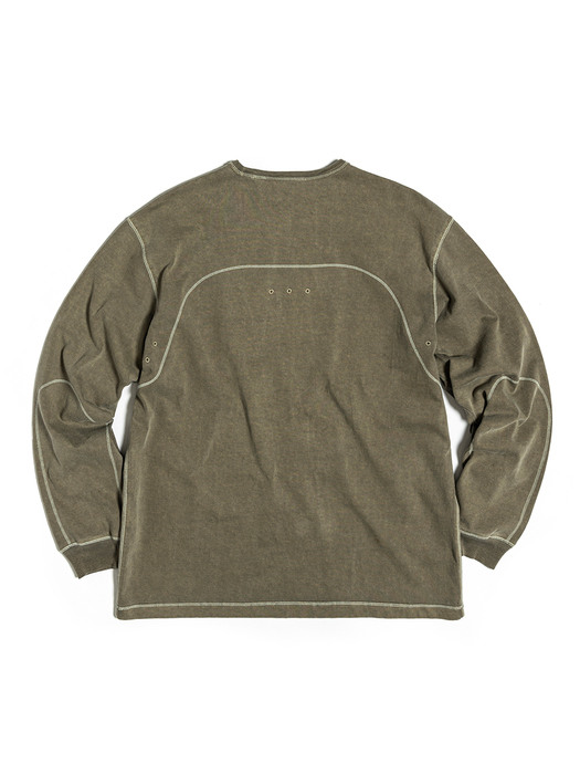 COVER STITCH T-SHIRT / OLIVE