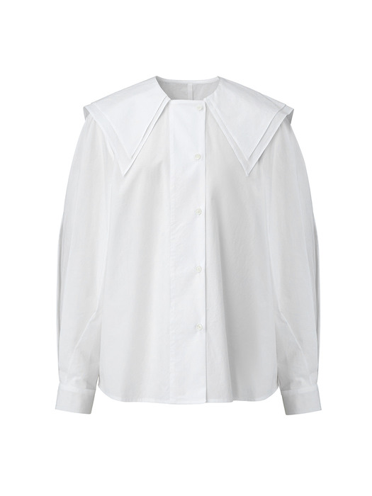 Double collar blouse - White