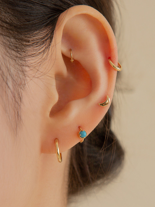 14k gold volume crescent earrings (14k 골드) a05