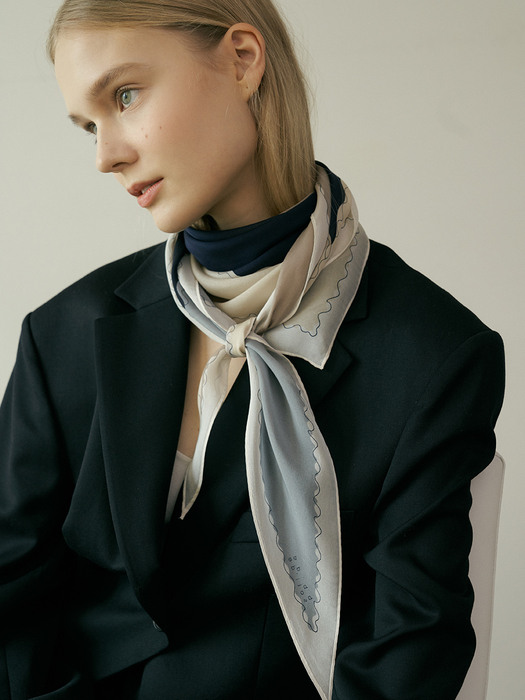 elfo chiffon silk scarf - navy