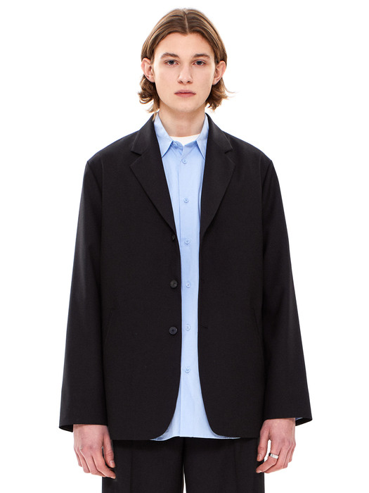 jetted pocket blazer black