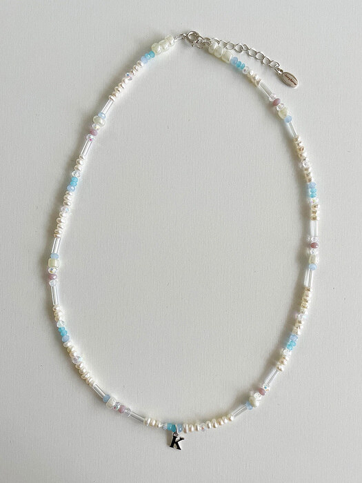 [단독]cotton candy initial necklace (Silver 925)