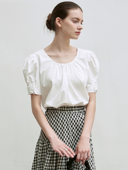 VOLUME PUFF BLOUSE_WHITE