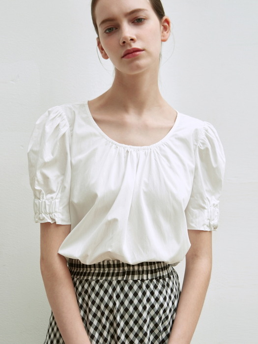 VOLUME PUFF BLOUSE_WHITE