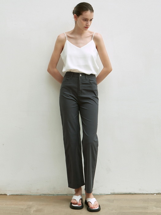 COTTON BANDING PANTS_CHARCOAL