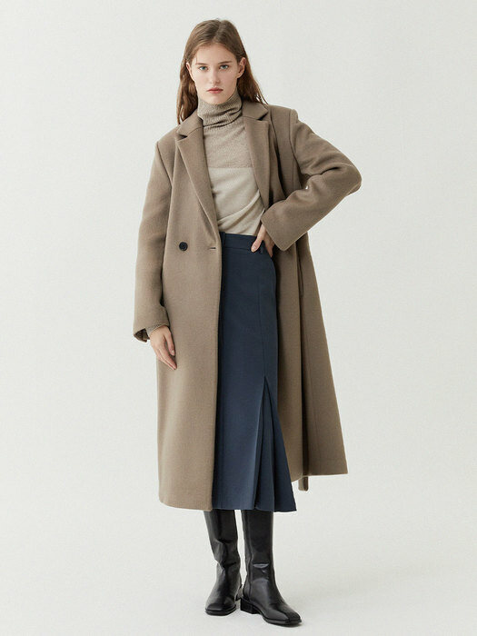 [Day-Wool] Belted Single Tailored Coat_2color