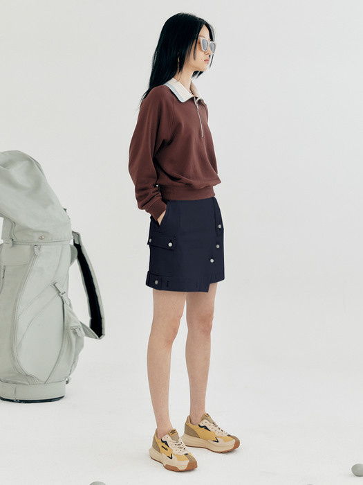 Dash Cotton Twill Skirt (Navy)