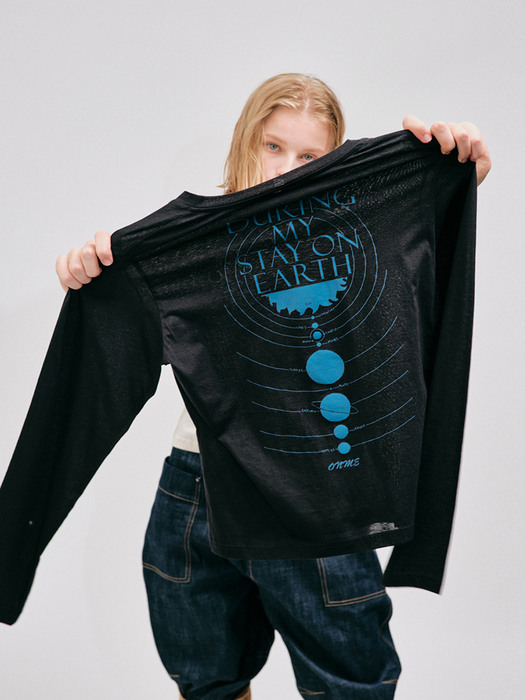 astrology-print long-sleeved t-shirt