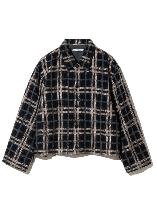 lattice Wool short jacket black