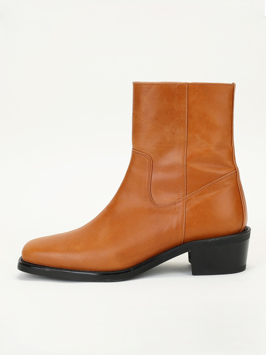 Leather Ankle Boots Camel