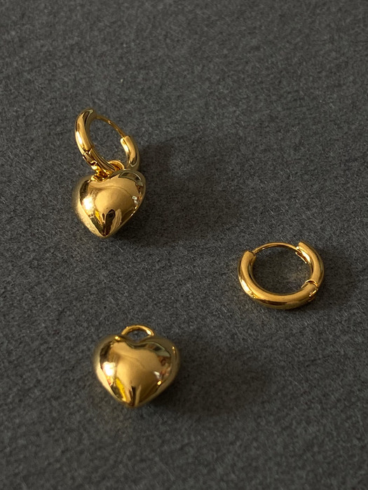 213_Heart ring earring gold