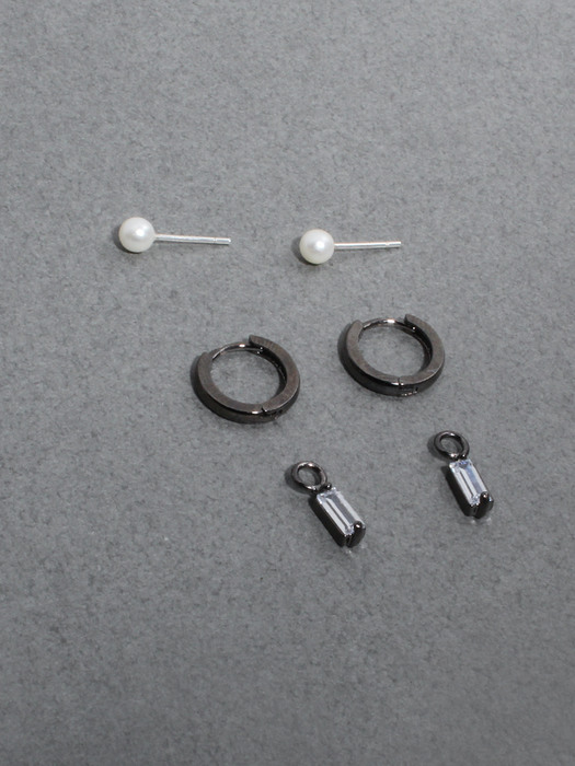 [단독]LAYERED EARRINGS SET (3 COLORS)