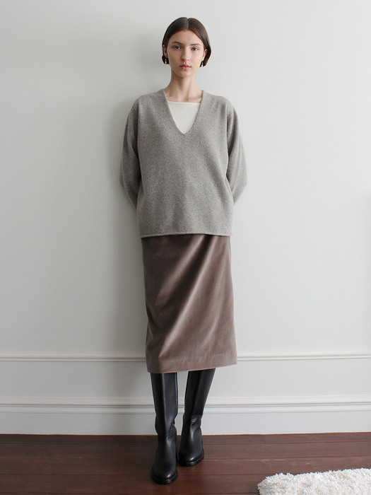 Foggy Velvet Skirt (brown)