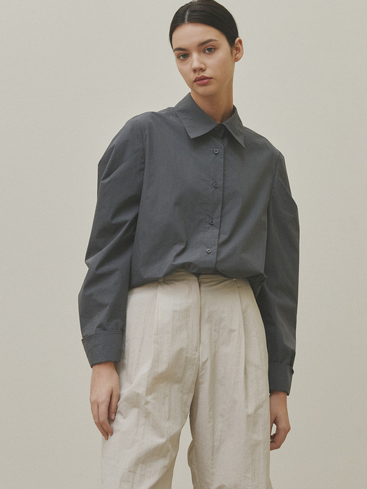 OVERSIZE PUFF SLEEVE SHIRTS [4 Color]