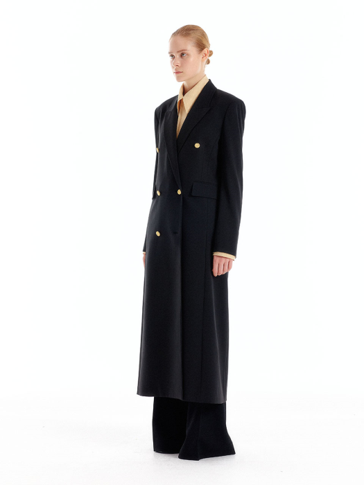 UNETTE Double-Breasted Coat - Black