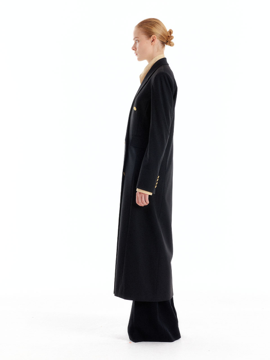 UNETTE Double-Breasted Coat - Black