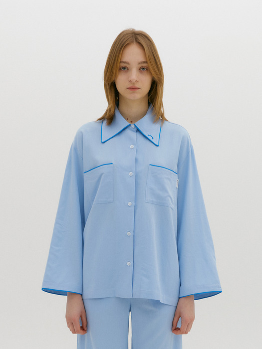(Women) Essential PJ Shirts Light Blue