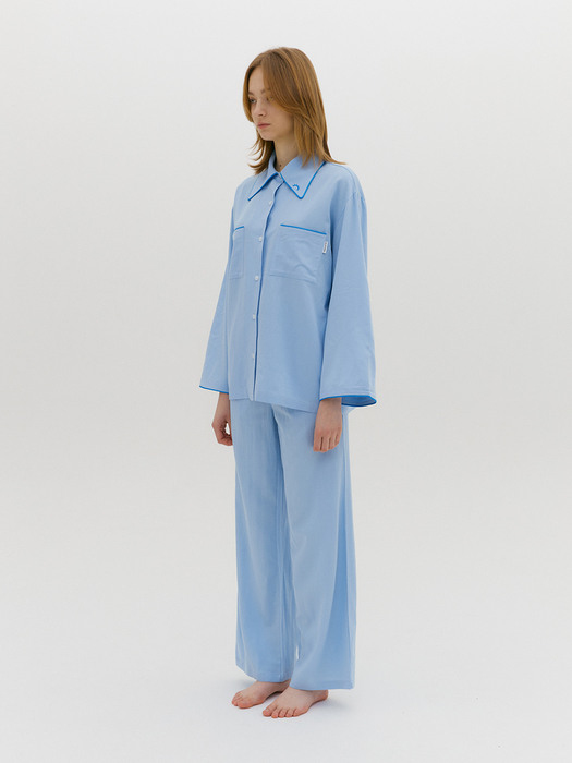 (Women) Essential PJ Shirts Light Blue