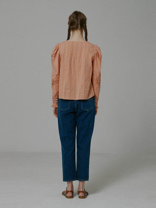 Camille Lace Blouse_Peach