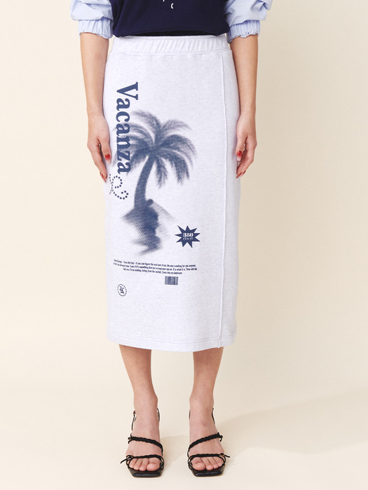 Palm Tree Skirt Melange Grey