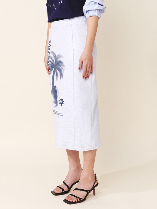 Palm Tree Skirt Melange Grey