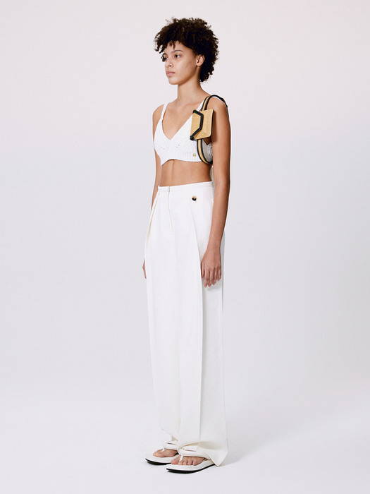 HIGH-RISE WIDE-LEG TROUSERS (IVORY)