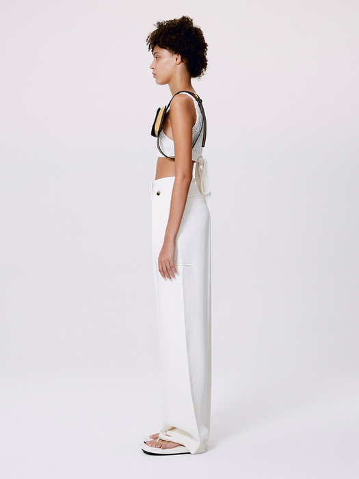 HIGH-RISE WIDE-LEG TROUSERS (IVORY)