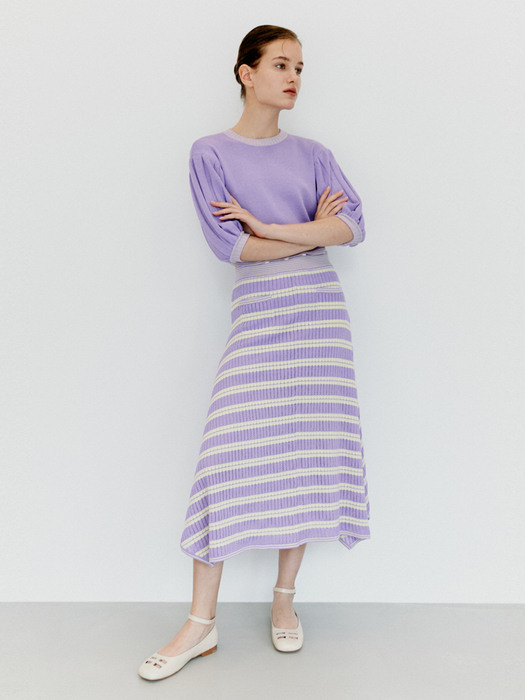 Rosie Knit Long Skirt - Lavender