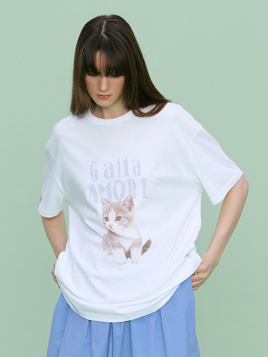 Cat T-shirt_WHITE
