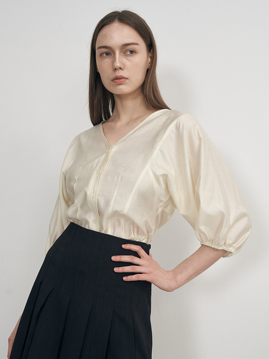 V BLOUSE_IVORY