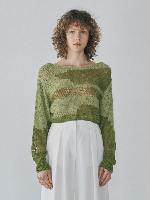 LOOSE CROP KNIT (green)