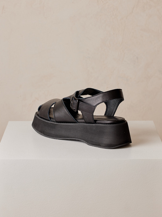 BMS22020 LEAF PLATFORM SANDAL / 2COLORS