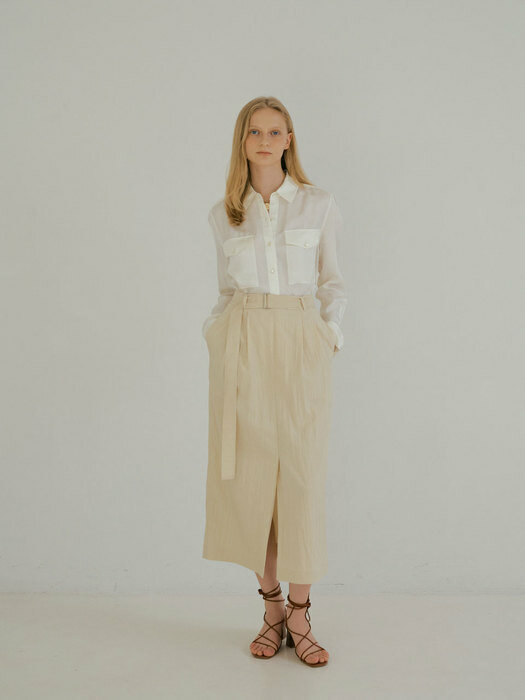 22Summer Anorak Belted Skirt (Cream)