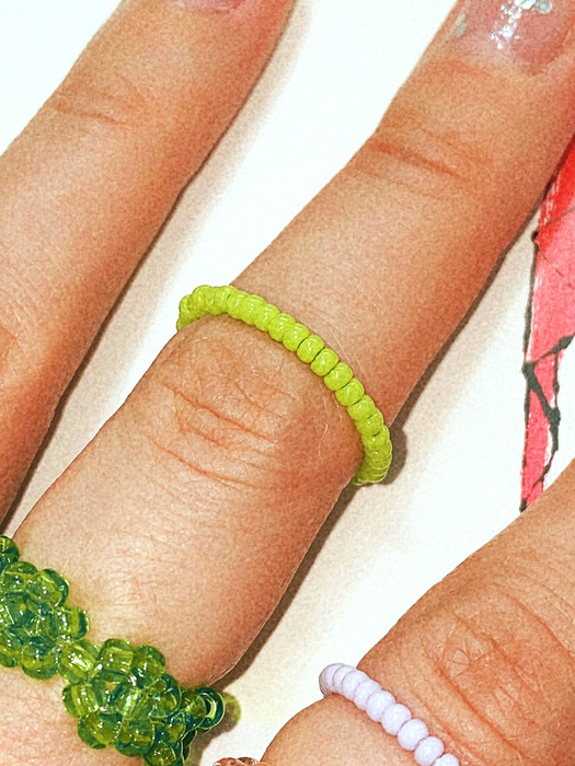 Muscat Green Fine Color Beads Ring 비즈반지