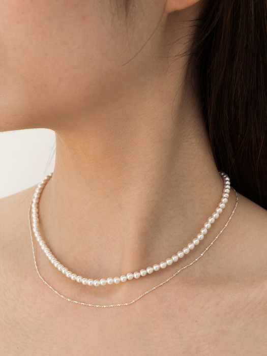 (SET) Graceful Swarovski Pearl+Shine Tinsel Necklace SE0168