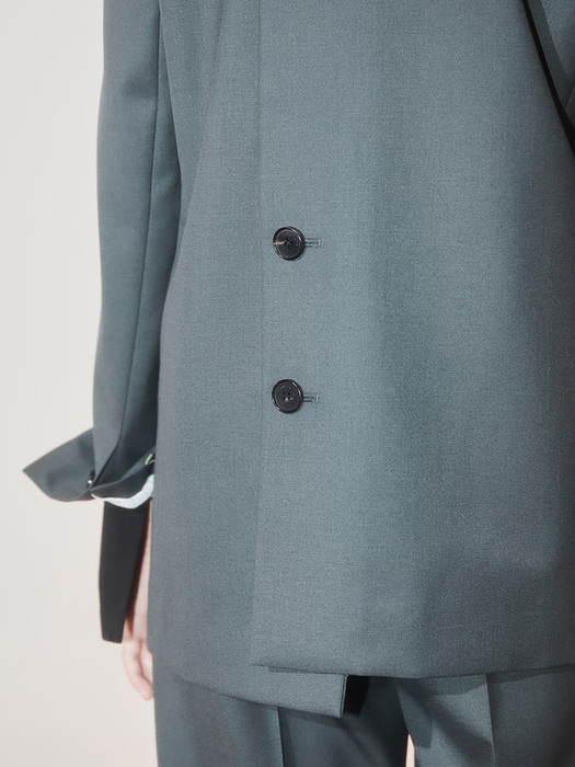 Signature Button Detail Semi Overfit Jacket  Dark Grey (KE2811M014)