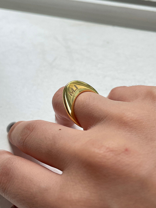 [silver925] plat oval ring (2color) 각인반지